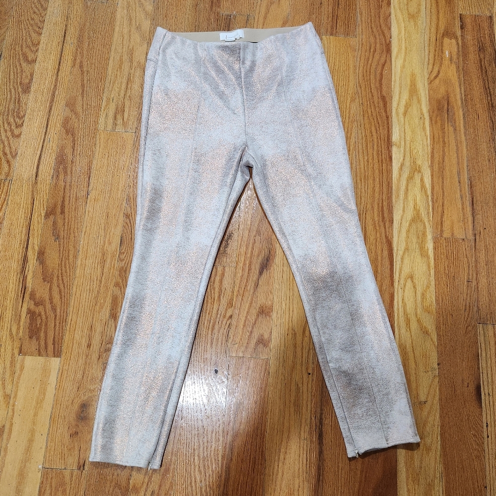 Anthropologie metallic suede leggings 31